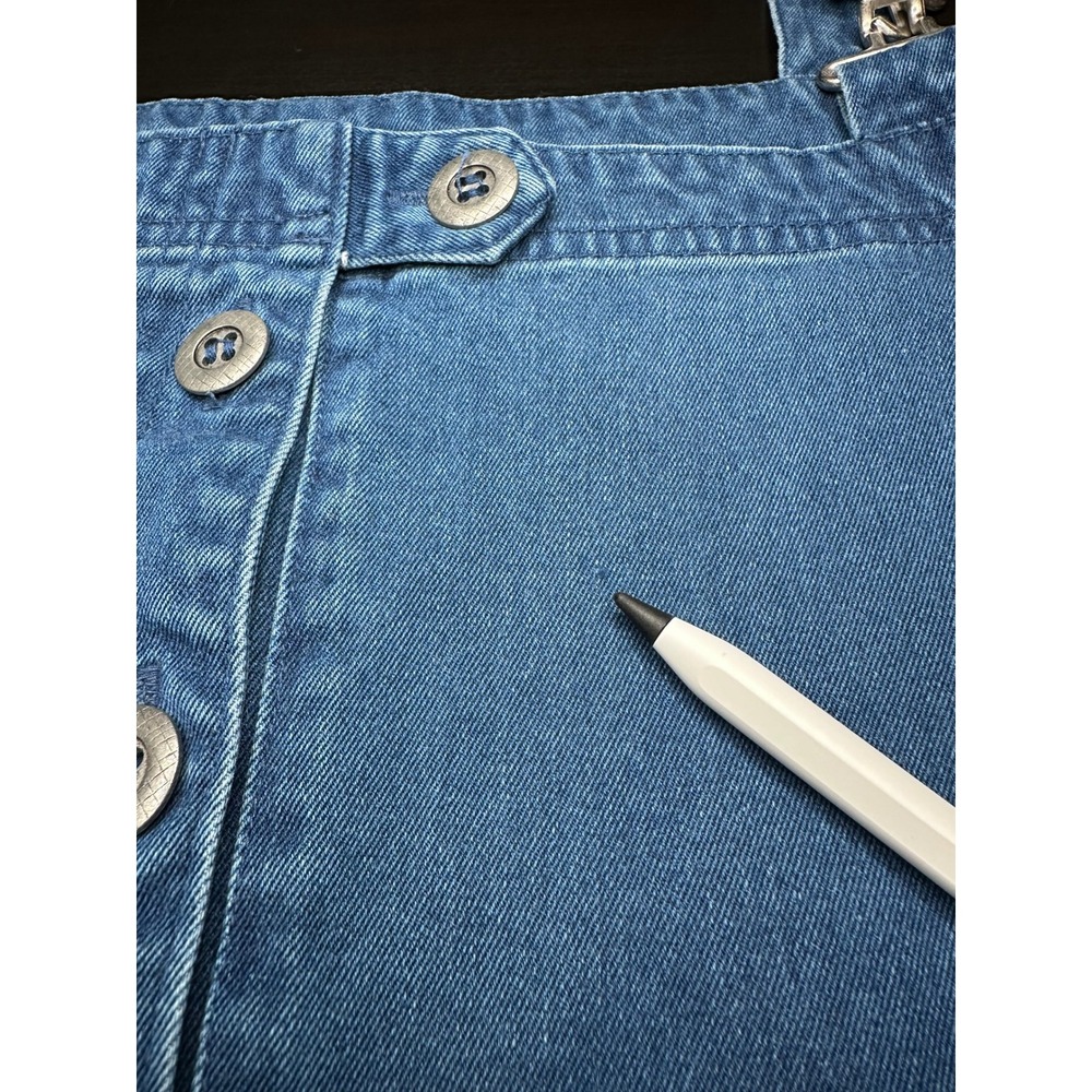 Vintage Denim Overall Pinafore Dress Women XL Maxi Blue Cotton Lyocell - Picture 11 of 11